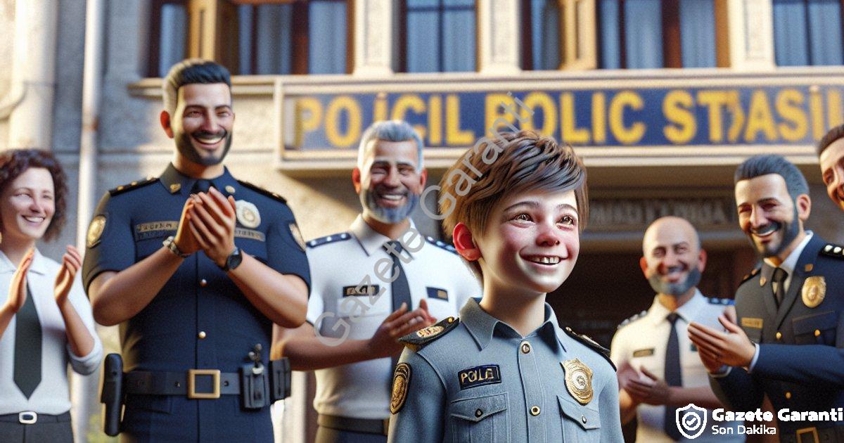 "Muğla Emniyeti Hamza'nın Polislik Hayalini Gerçeğe Dönüştürdü" başlıklı haber için fotorealistik, p